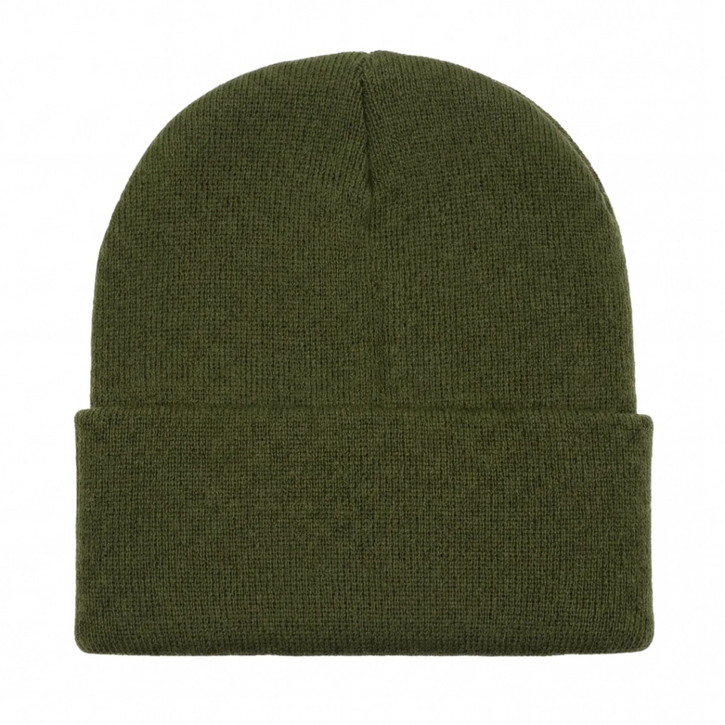 Army green Brimco beanie with a soft knit construction, designed for warm, comfortable everyday wear with a simple, versatile style suitable for cold-weather use.