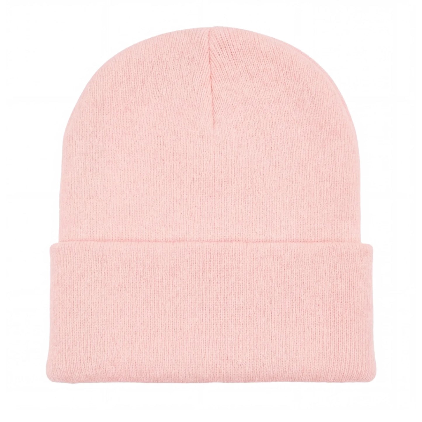 Blush pink Brimco beanie with a soft knit construction, designed for warm, comfortable everyday wear with a soft, stylish tone suitable for cold-weather use.