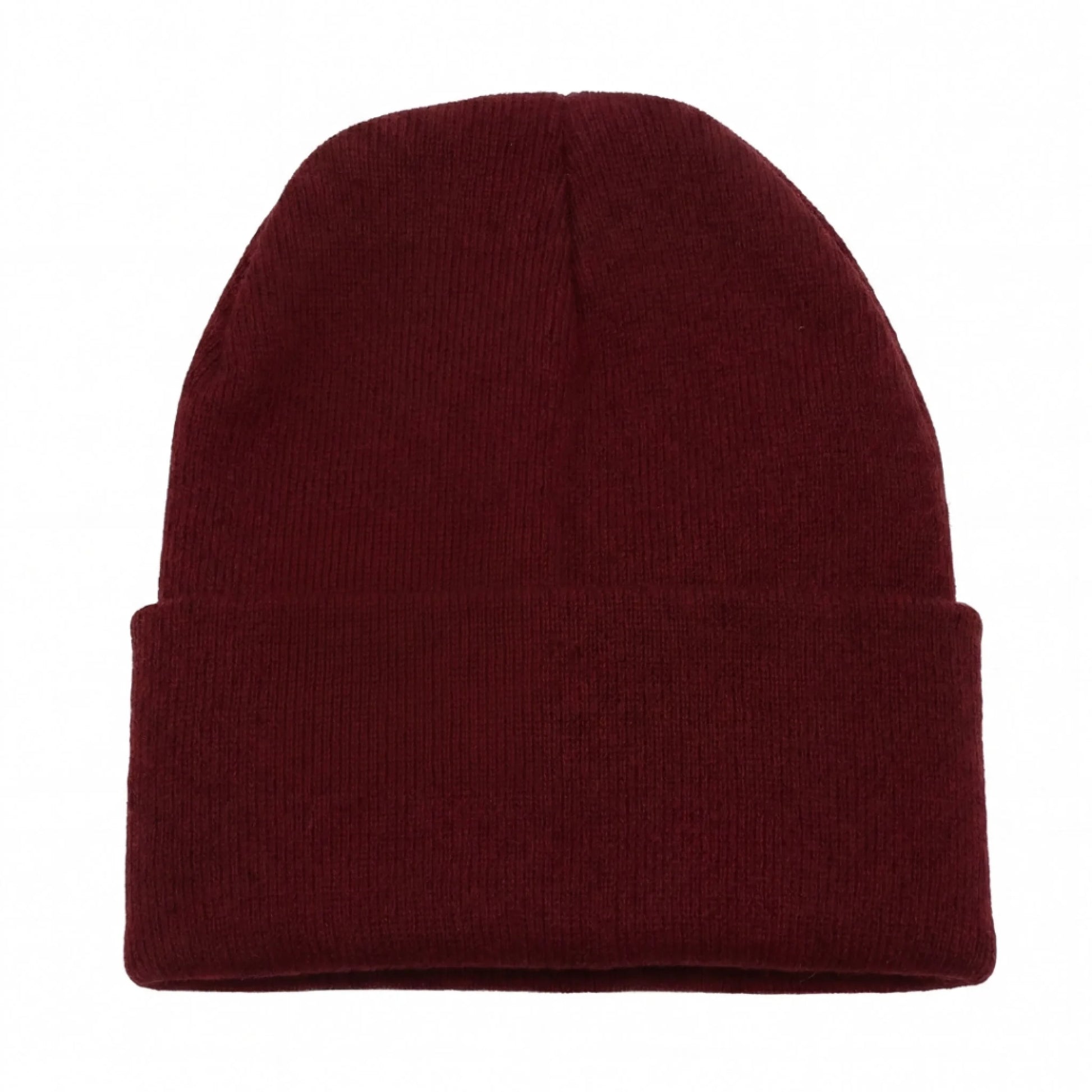 Burgundy Brimco beanie with a soft knit construction, designed for warm, comfortable everyday wear with a rich, versatile style suitable for cold-weather use.