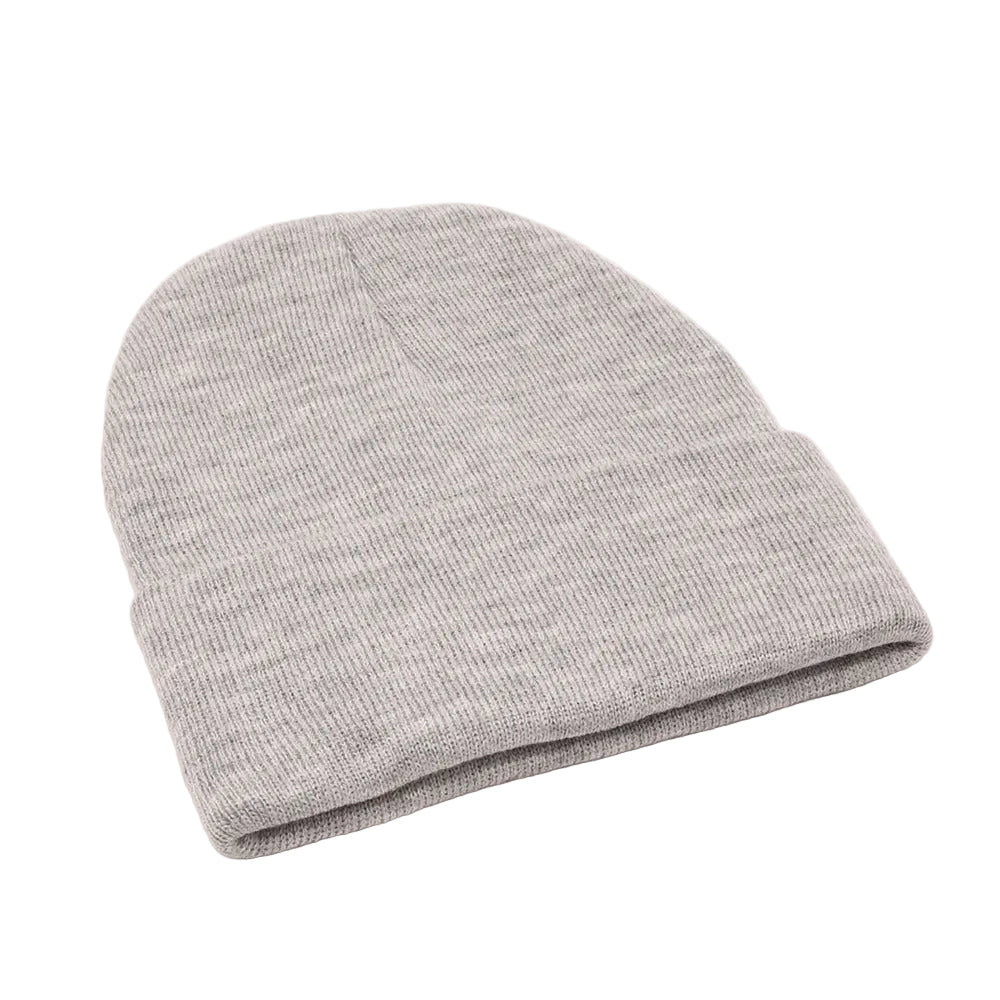 Heather gray Brimco beanie with a soft knit construction, designed for warm, comfortable everyday wear with a neutral, versatile style suitable for cold-weather use.