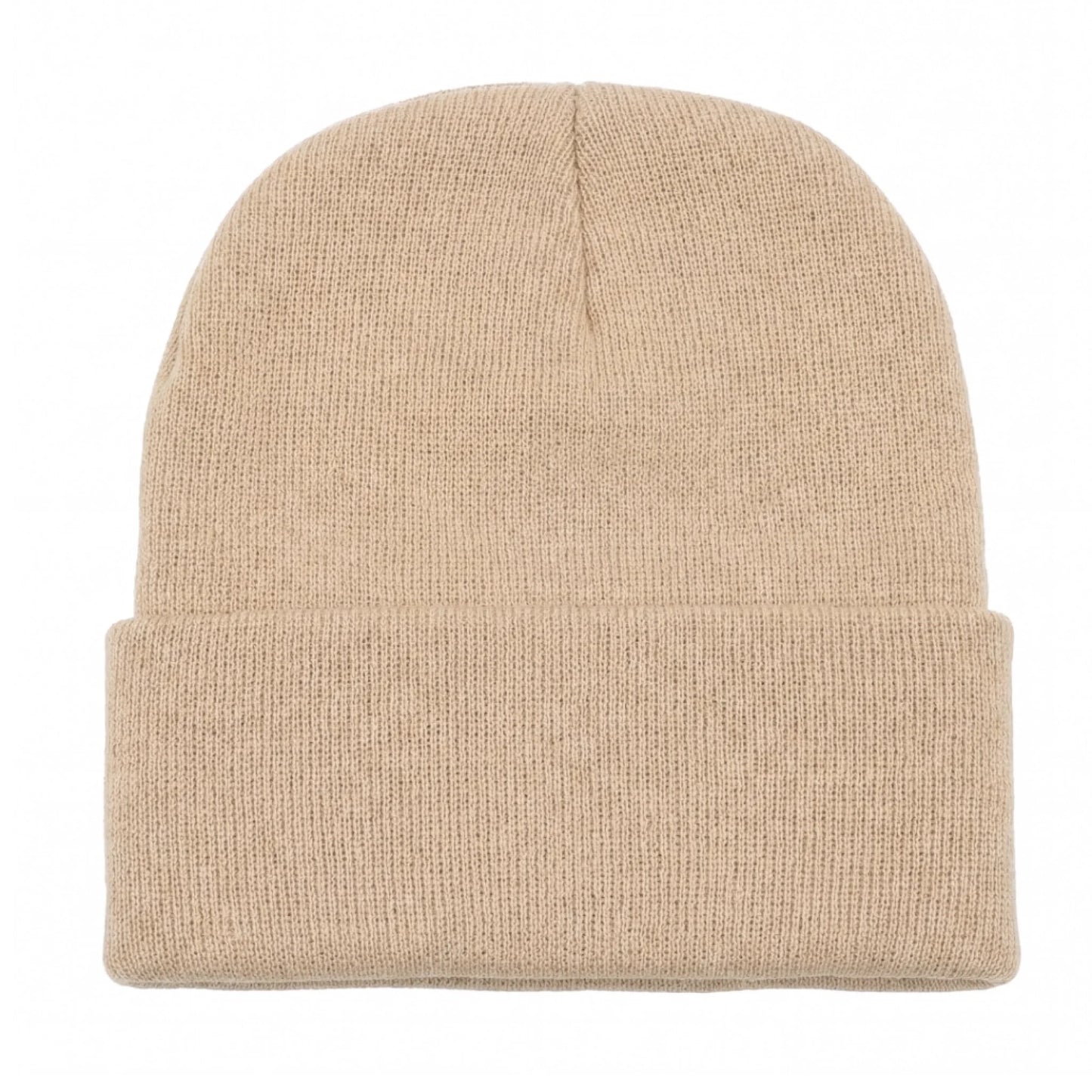 Khaki Brimco beanie with a soft knit construction, designed for warm, comfortable everyday wear with a neutral, versatile style suitable for cold-weather use.